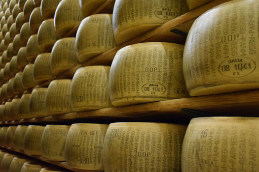 Inventory management in a dairy producing cheese wheels