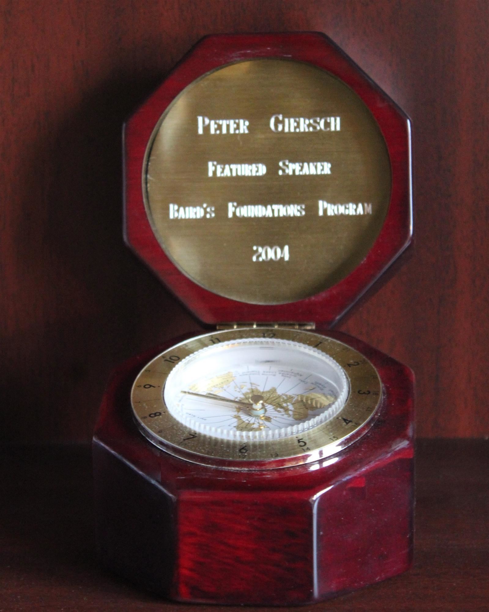 Peter Giersch's Featured Speaker Award - Baird's Foundations Program