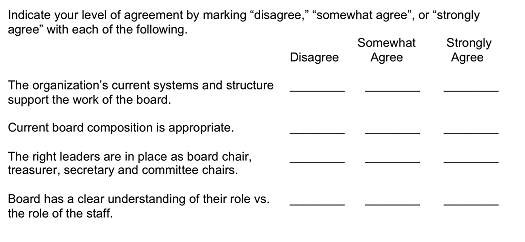 Sample board assessment questions